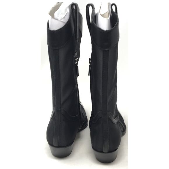 Karl Lagerfeld Paris Lakota Women's 5 Black Mesh Rhinestone Toe Western Boots - Picture 6 of 9